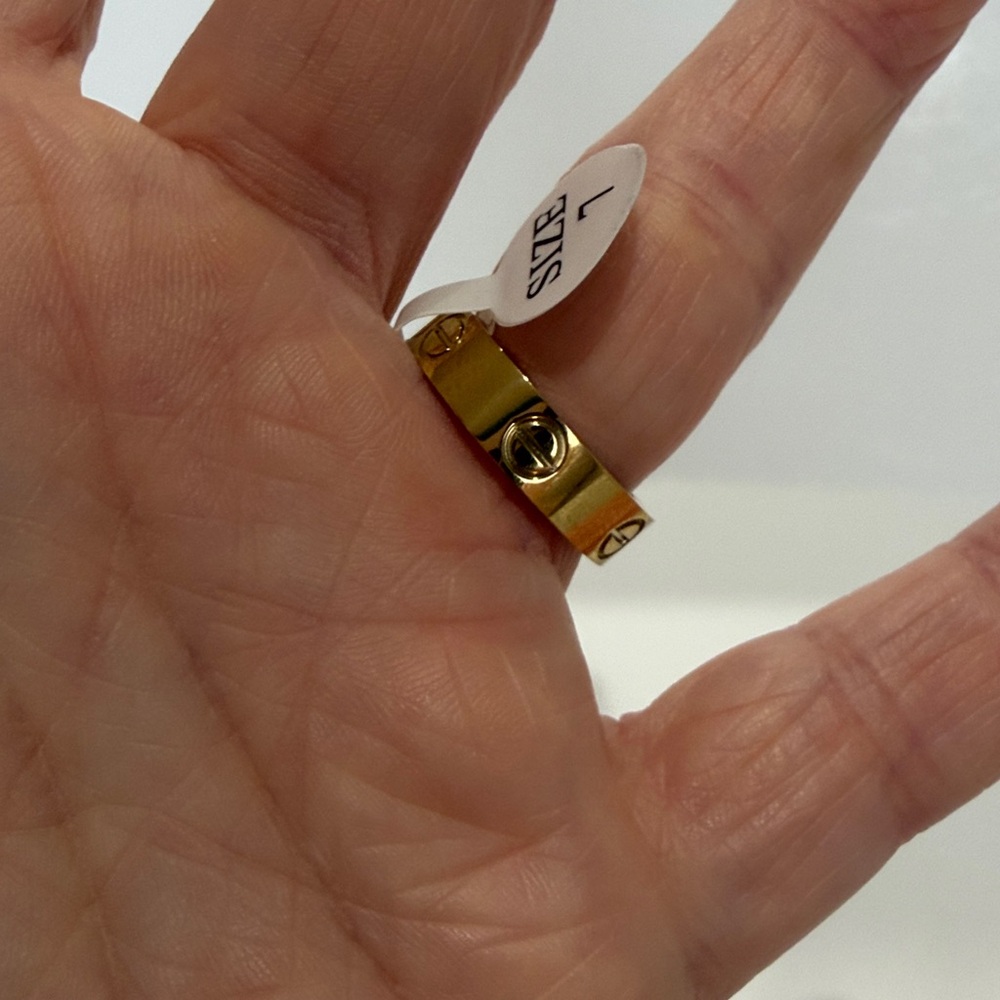 Love inspired Stampd Gold-Tone Women's Ring. Stainless steel. - Picture 3 of 3